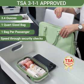 YQBRAO Clear Hard Shell Zipper Cases in a diaper bag
