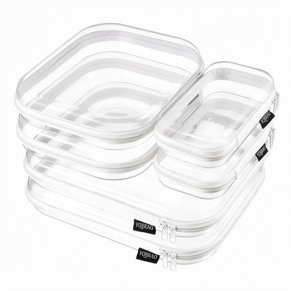 YQBRAO Clear Hard Shell Zipper Cases set with various sizes