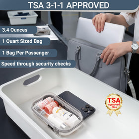 YQBRAO Clear Hard Shell Zipper Cases with TSA compliance label