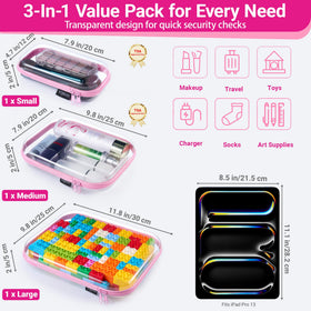 YQBRAO organizer case with skincare products inside