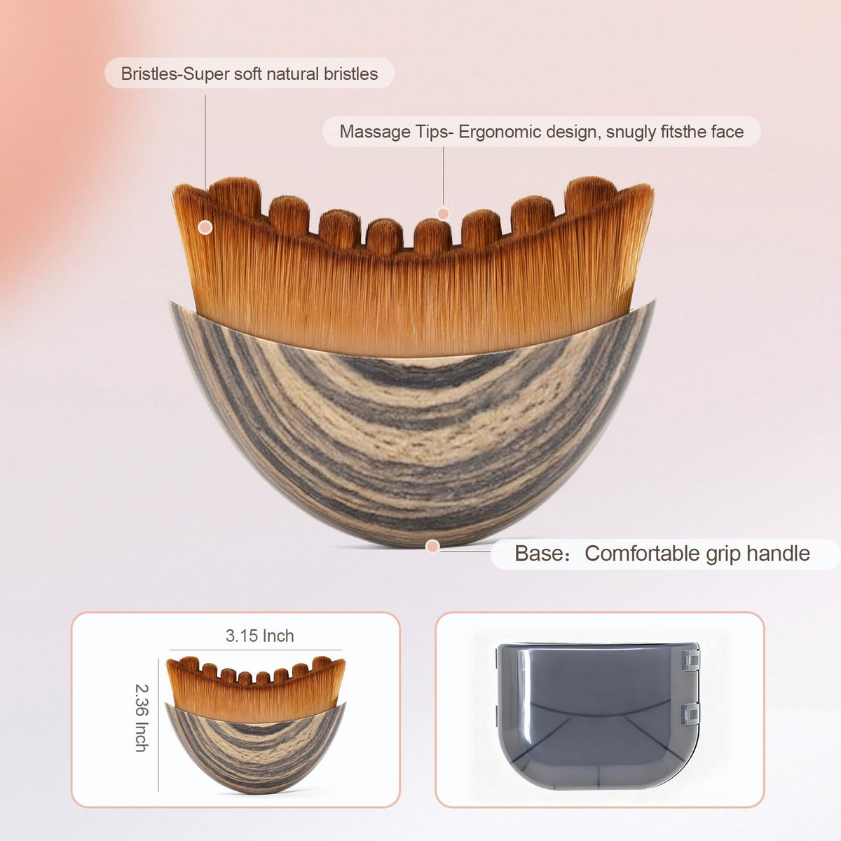 Yqzjjjust Lymphatic Contour Face Brush set displayed with packaging