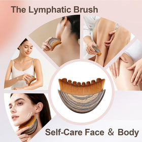 Yqzjjjust Lymphatic Contour Face Brush set on a bathroom counter