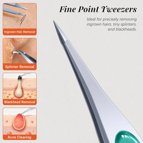 YRBIA tweezers showing slant tip for precise brow shaping