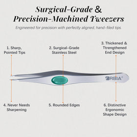 YRBIA tweezers with round tip for delicate touch-ups