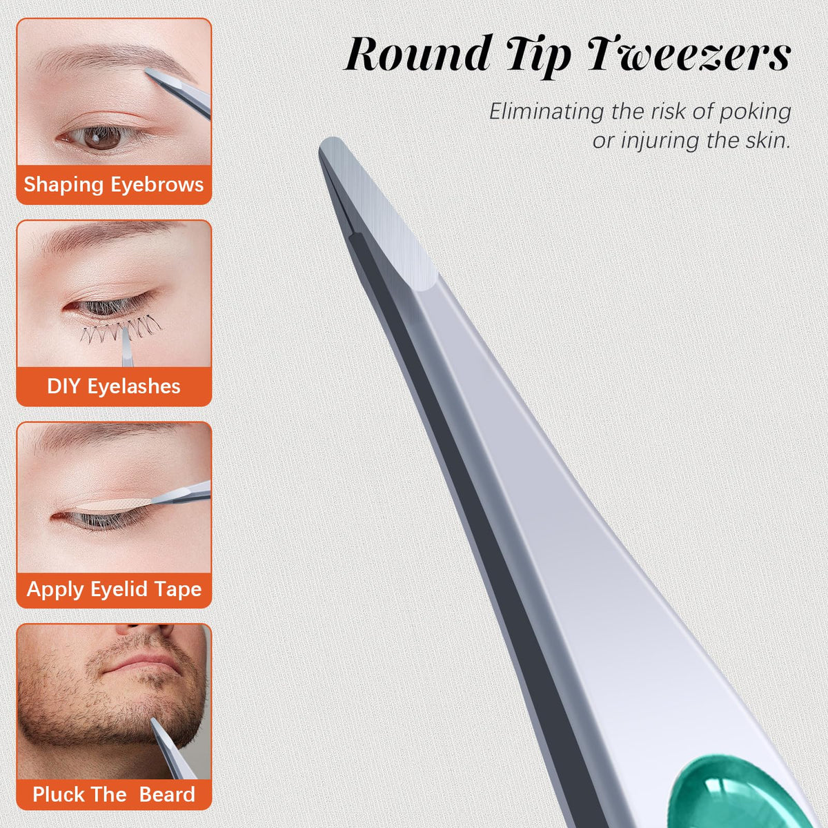 YRBIA Ultra-Precision Tweezers slant tip close-up
