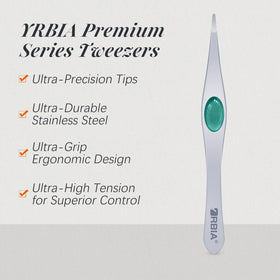 YRBIA Ultra-Precision Tweezers with protective tip cap