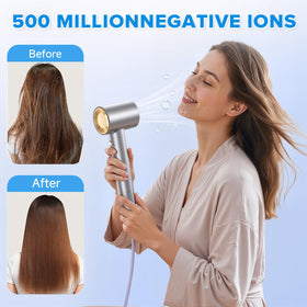 YSATERY Hair Dryer with LED heat settings displayed