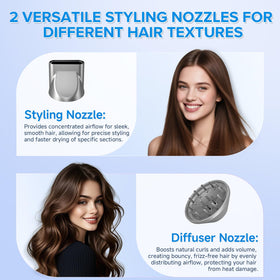 YSATERY Hair Dryer with magnetic diffuser attachment