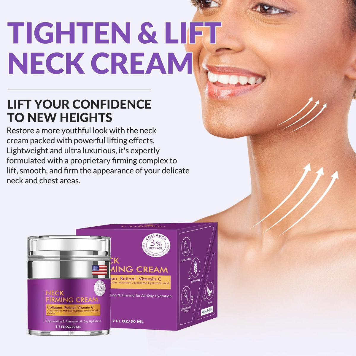 YTDB Neck Firming Cream application on neck