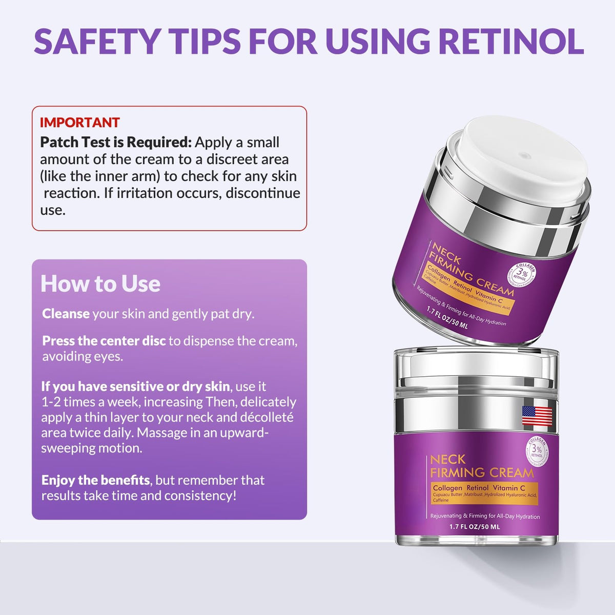 YTDB Neck Firming Cream on a bathroom counter