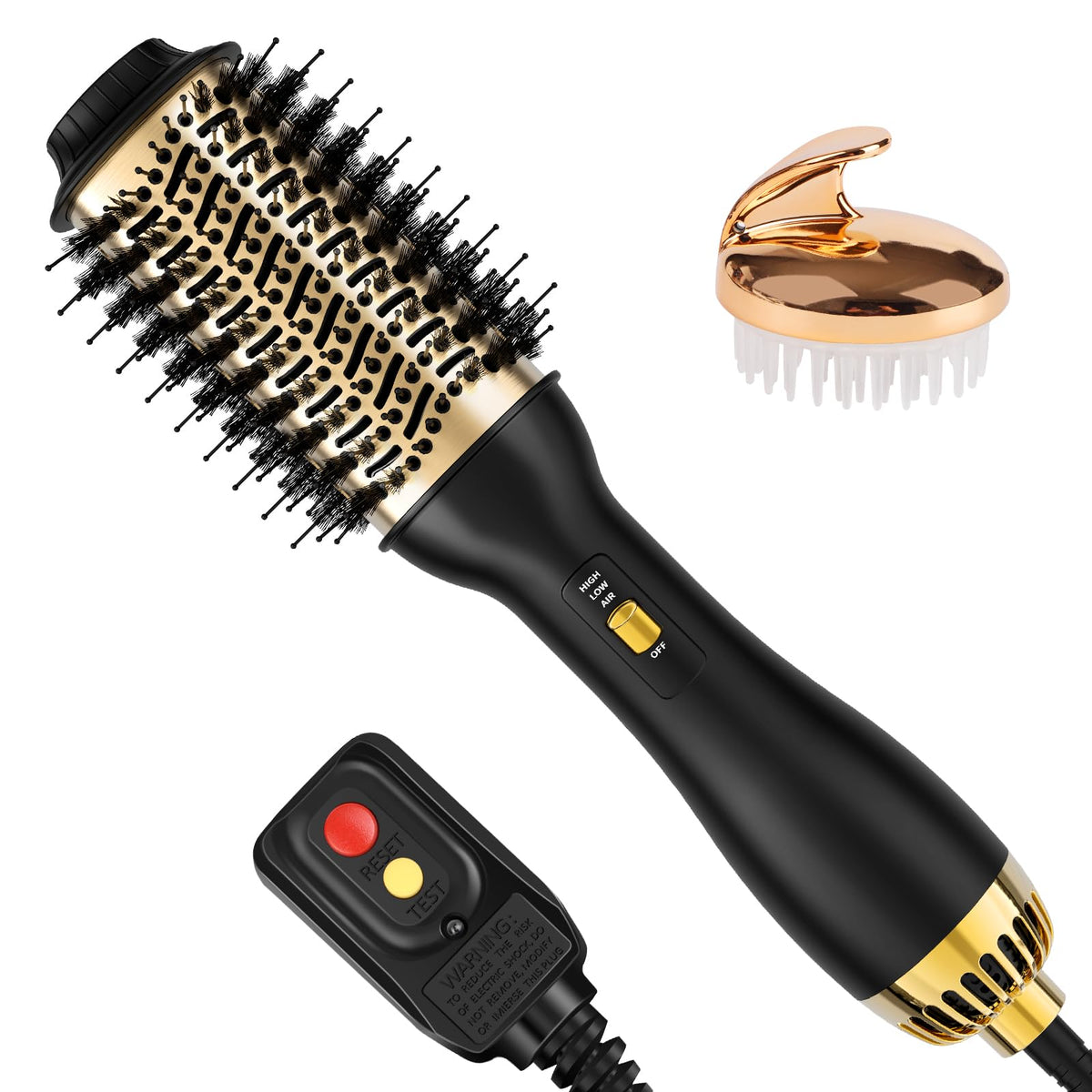 Yucafy 4-in-1 Hot Air Brush front view with oval barrel