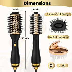 Yucafy Hot Air Brush with ceramic barrel and bristles