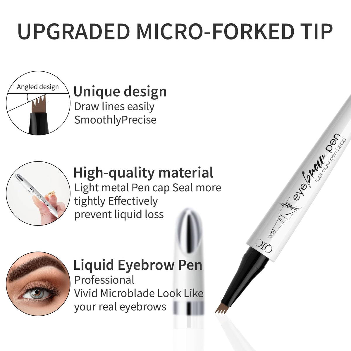 Yulinlon 4-Tip Brow Pen Dark Coffee cap on