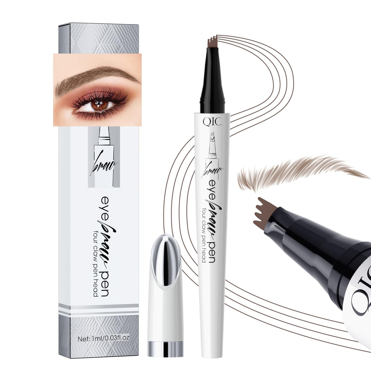 Yulinlon 4-Tip Brow Pen Dark Coffee front view