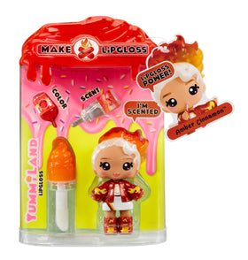 Yummiland Lip Gloss Doll Amber Cinnamon with DIY Kit front view