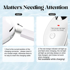 YUNRUO Neck Face Massager Tool showing charging port