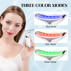 YUNRUO Neck Face Massager Tool side view with vibration feature