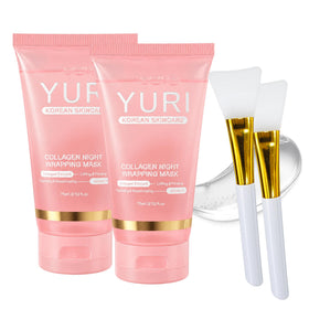 YURI KOREA MASK Collagen Night Wrapping Mask with brush and instructions