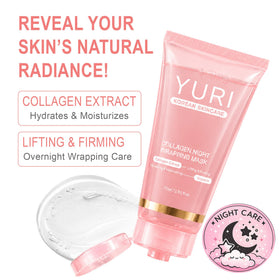 YURI KOREA MASK Collagen Night Wrapping Mask with silicone brush