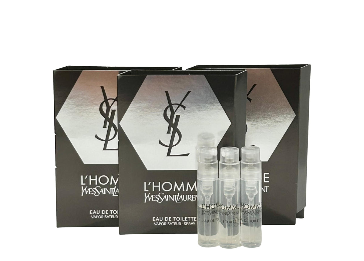 Yves Saint Laurent L'Homme EDT sample vials front view