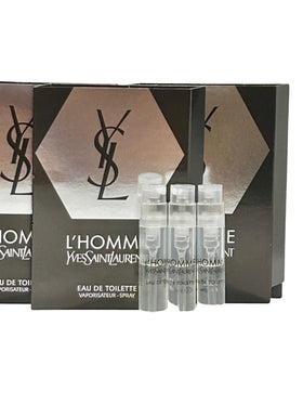 Yves Saint Laurent L'Homme EDT vials with packaging