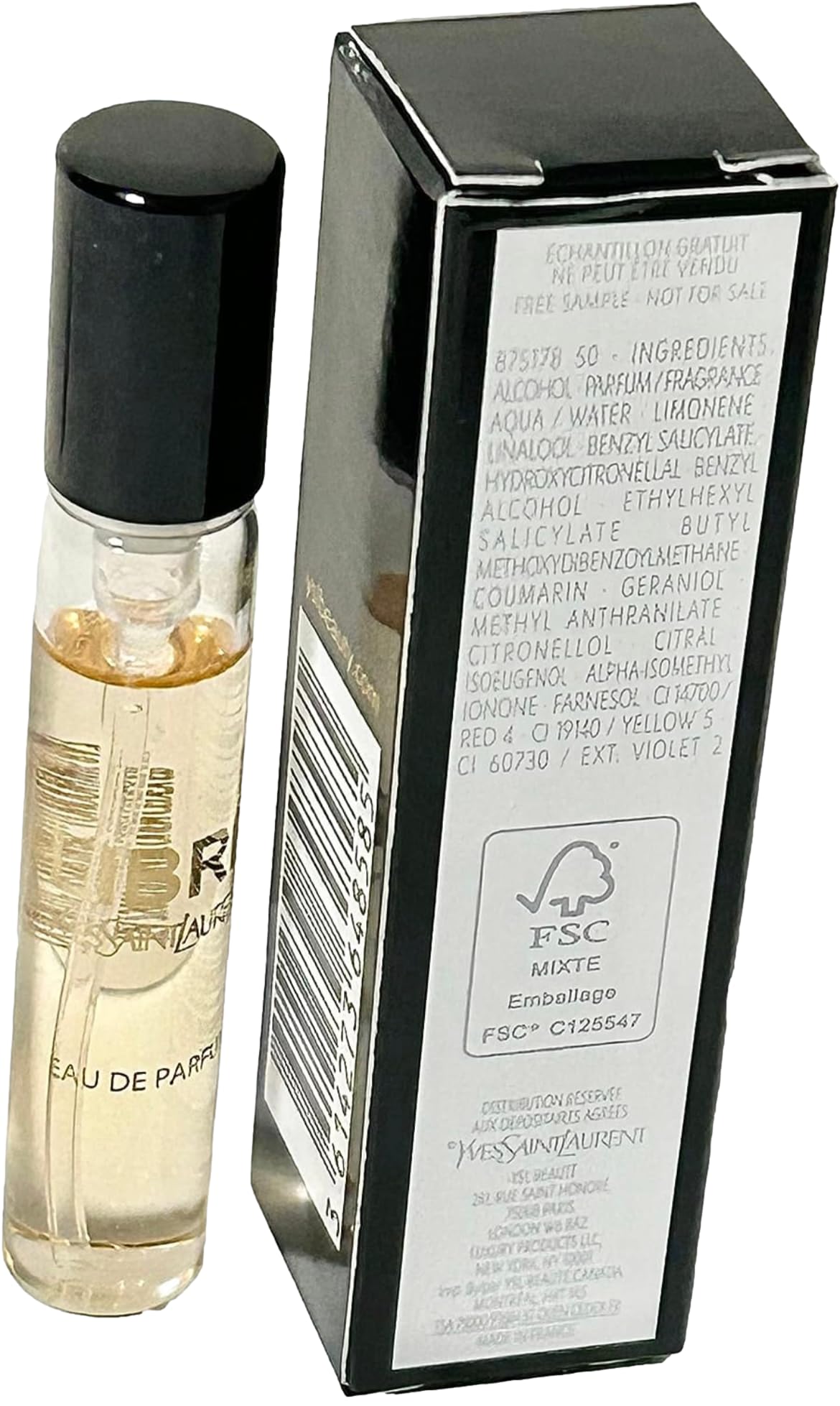 Yves Saint Laurent YSL Libre Mini Sample Perfume side view with cap