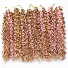 YXCHERISHAIR 18-inch Curly Crochet Hair P27/Pink packaging
