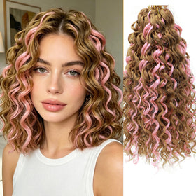 YXCHERISHAIR Curly Crochet Hair 12 Inch GoGo Curl front view