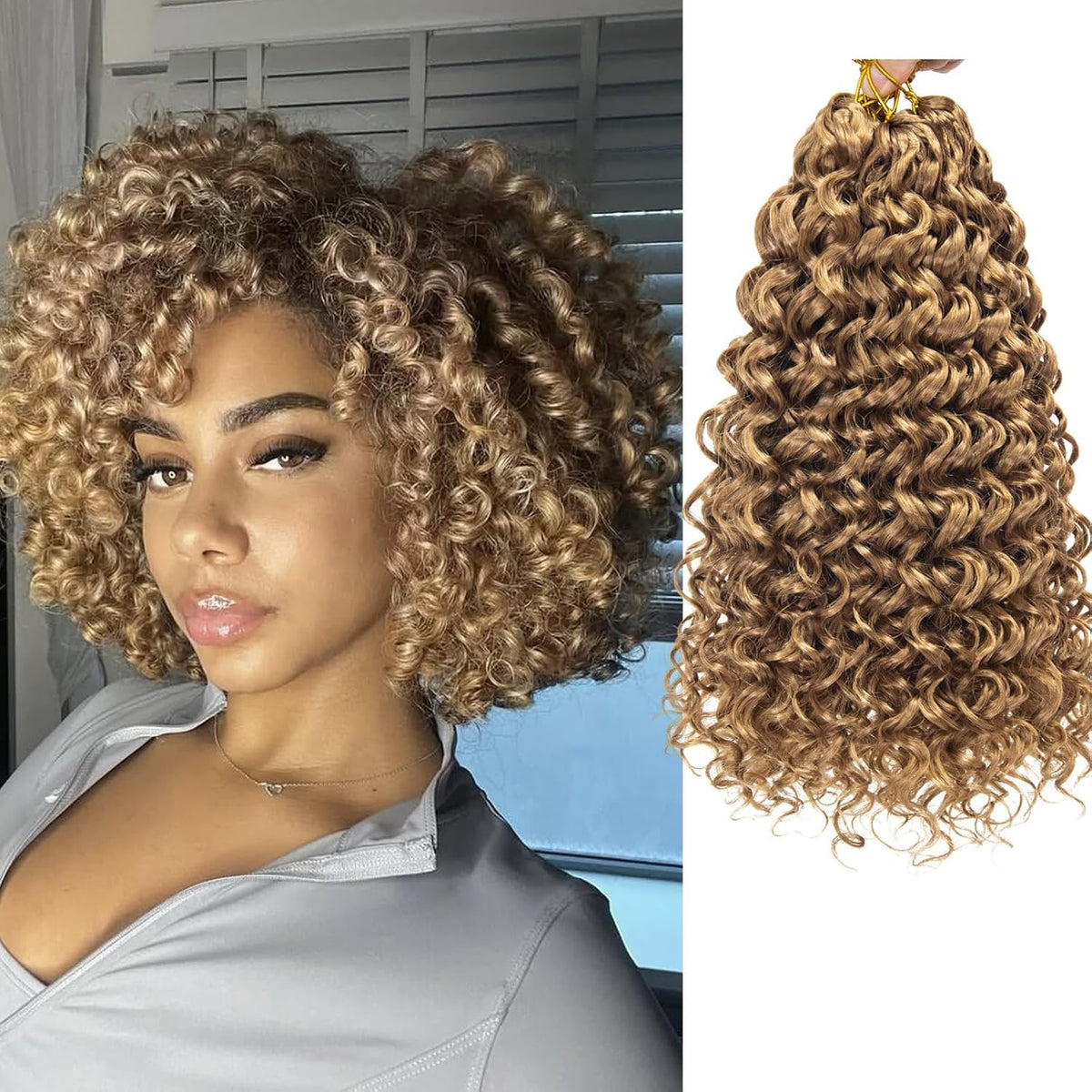 YXCHERISHAIR Curly Crochet Hair 12 Inch GoGo Curl front view