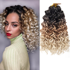 YXCHERISHAIR Curly Crochet Hair 12inch front view