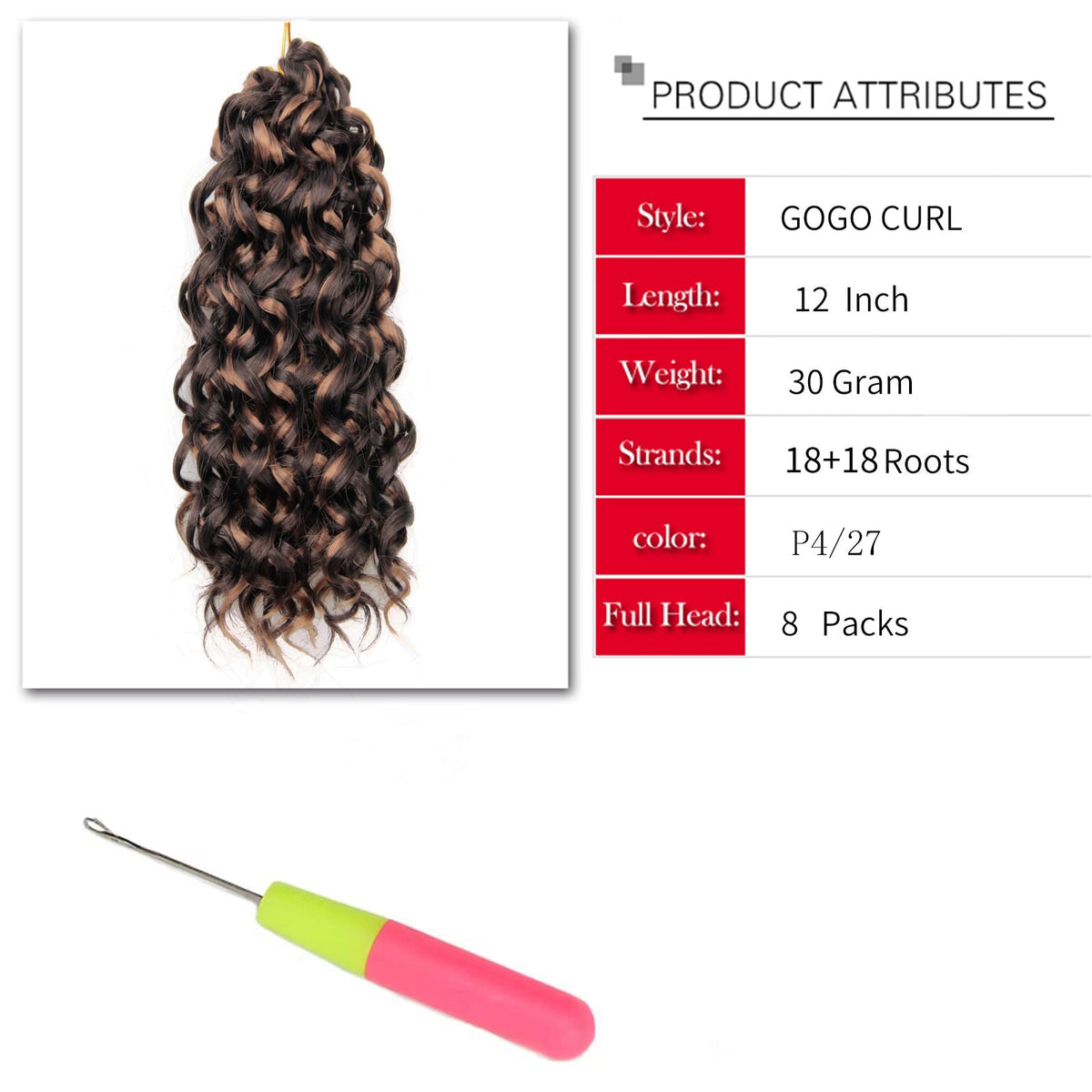 YXCHERISHAIR Curly Crochet Hair 12inch GoGo Curl close-up of curls
