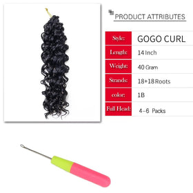 YXCHERISHAIR Curly Crochet Hair 14inch GoGo Curl close-up of curls