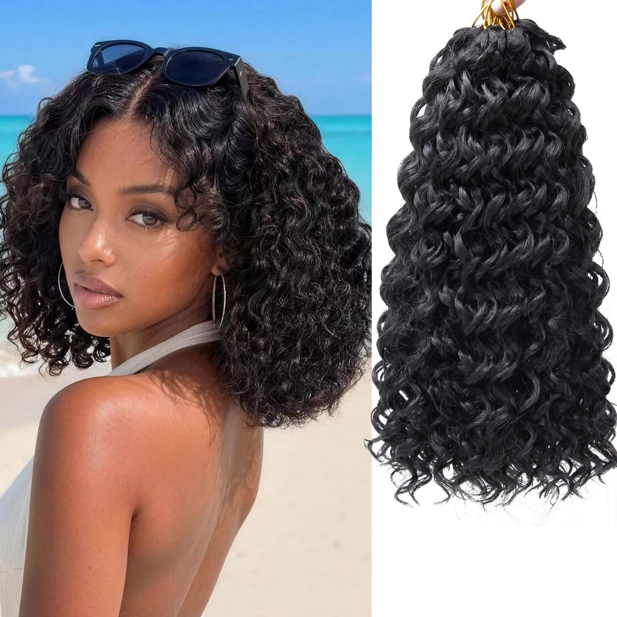 YXCHERISHAIR Curly Crochet Hair 14inch GoGo Curl front view