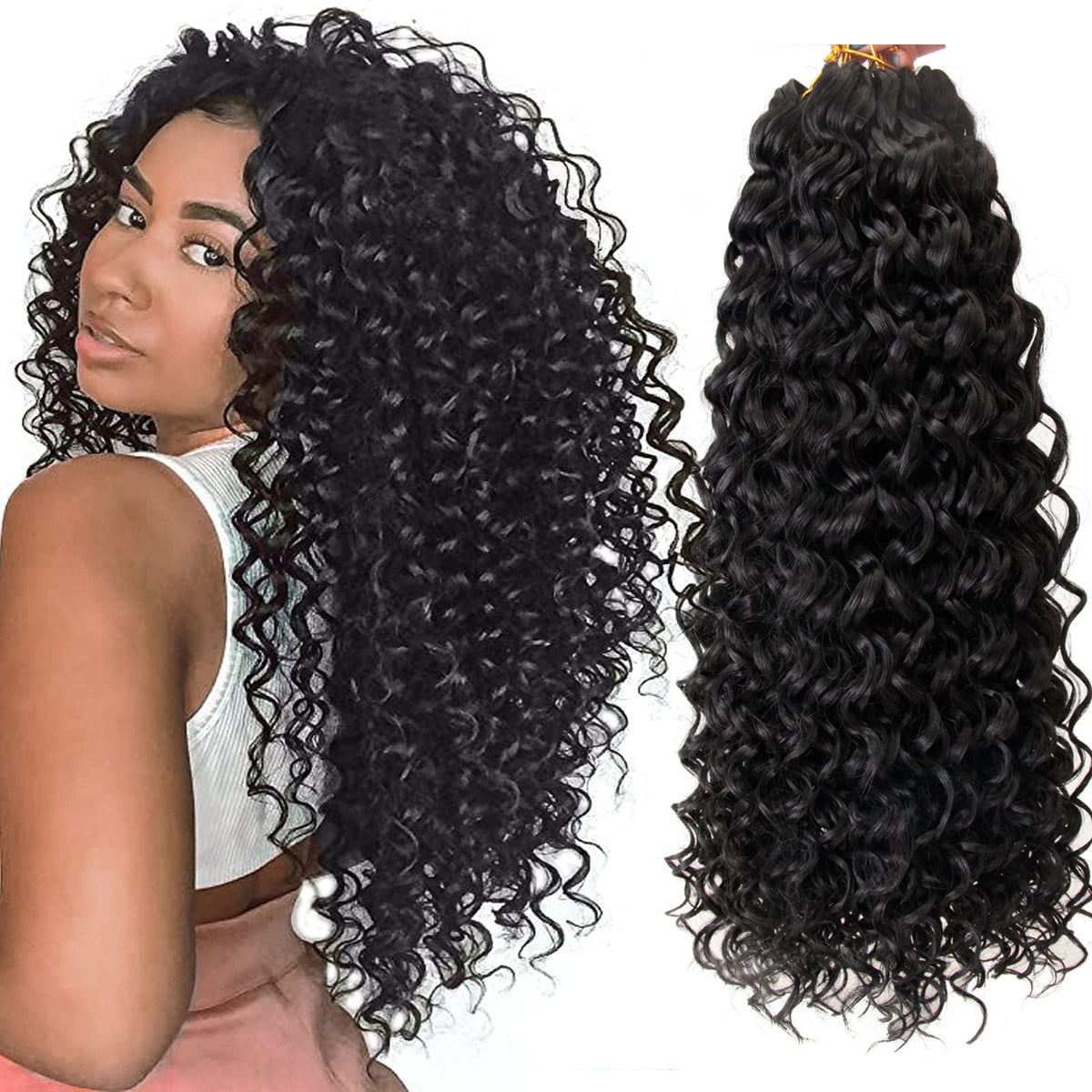 YXCHERISHAIR Curly Crochet Hair 18inch front view