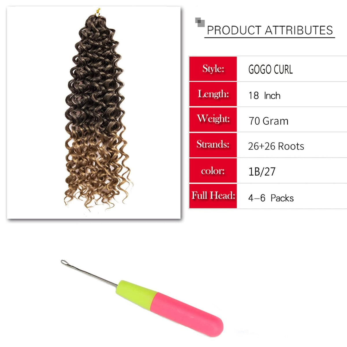 YXCHERISHAIR Curly Crochet Hair 18inch GoGo Curl close-up of curls