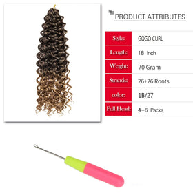 YXCHERISHAIR Curly Crochet Hair 18inch GoGo Curl close-up of curls