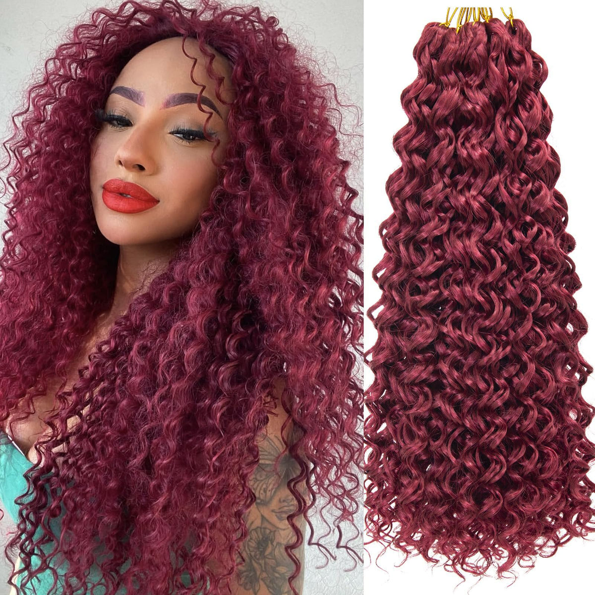 YXCHERISHAIR Curly Crochet Hair 18inch GoGo Curl front view