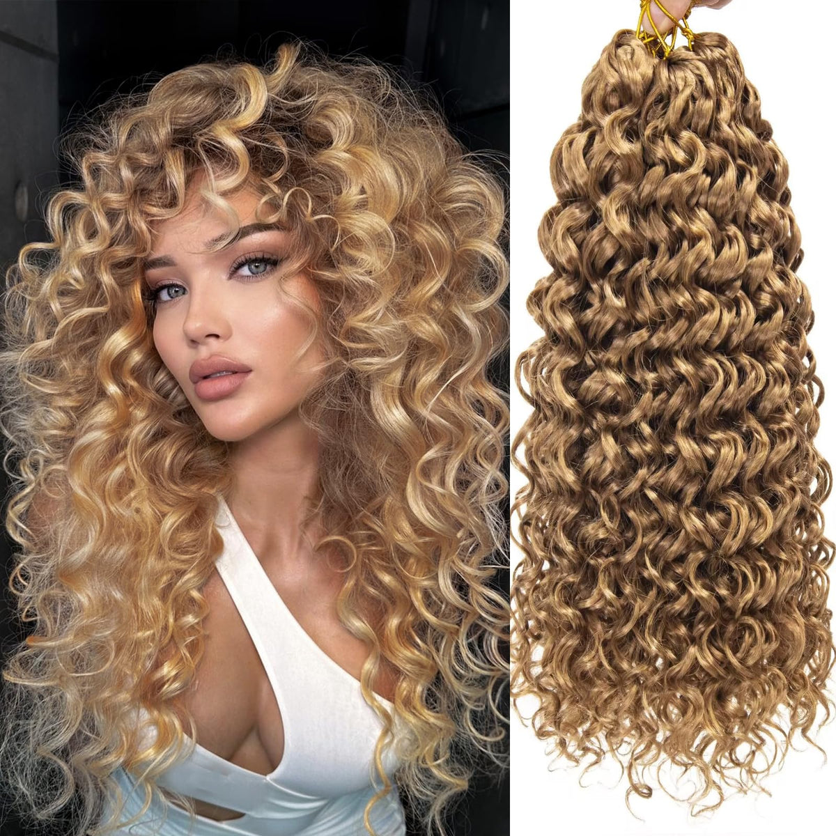 YXCHERISHAIR Curly Crochet Hair 18inch GoGo Curl front view