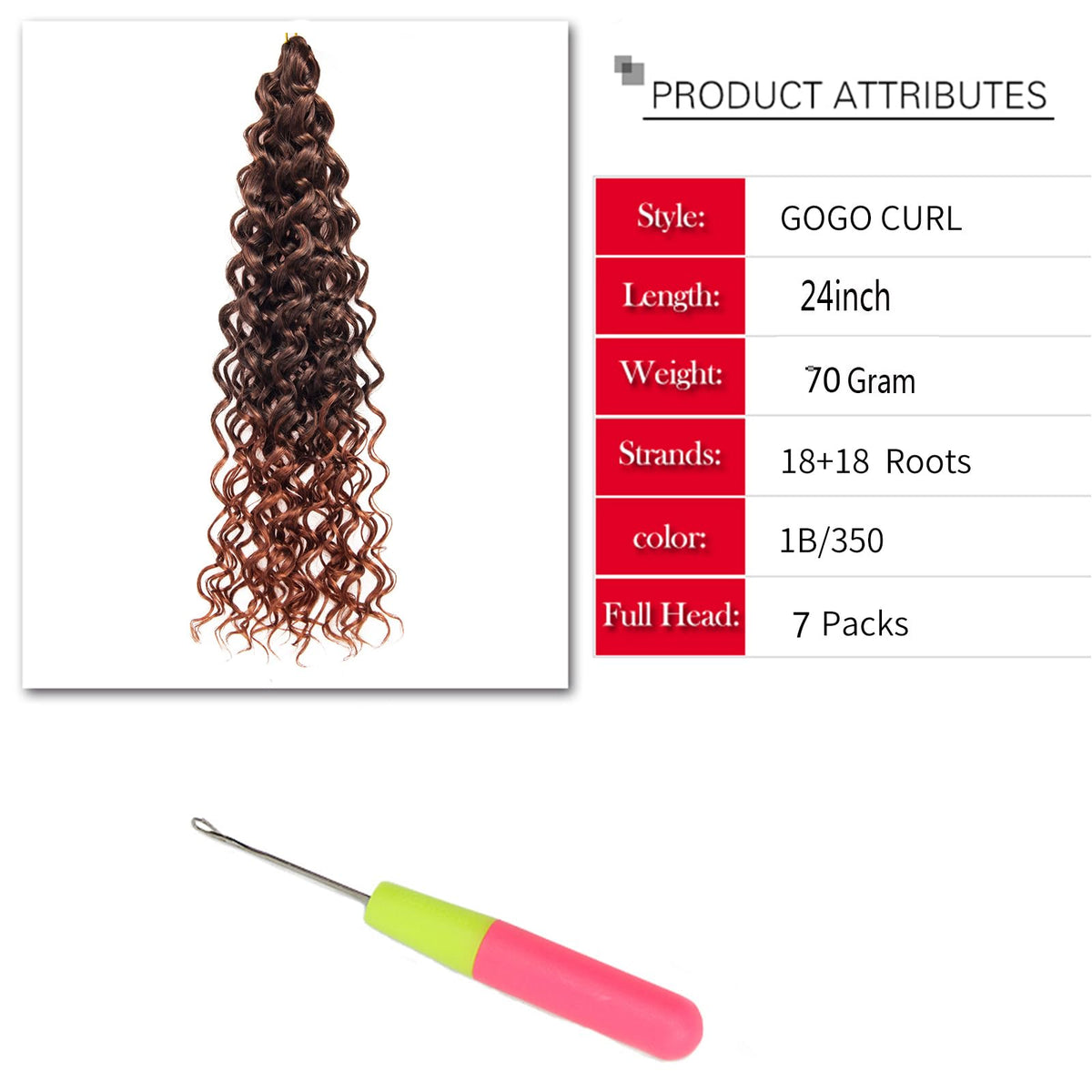 YXCHERISHAIR Curly Crochet Hair 24inch GoGo Curl close-up of curls