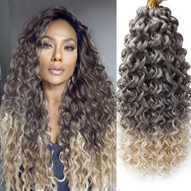 YXCHERISHAIR Curly Crochet Hair 8 Packs 18inch GoGo Curl front view