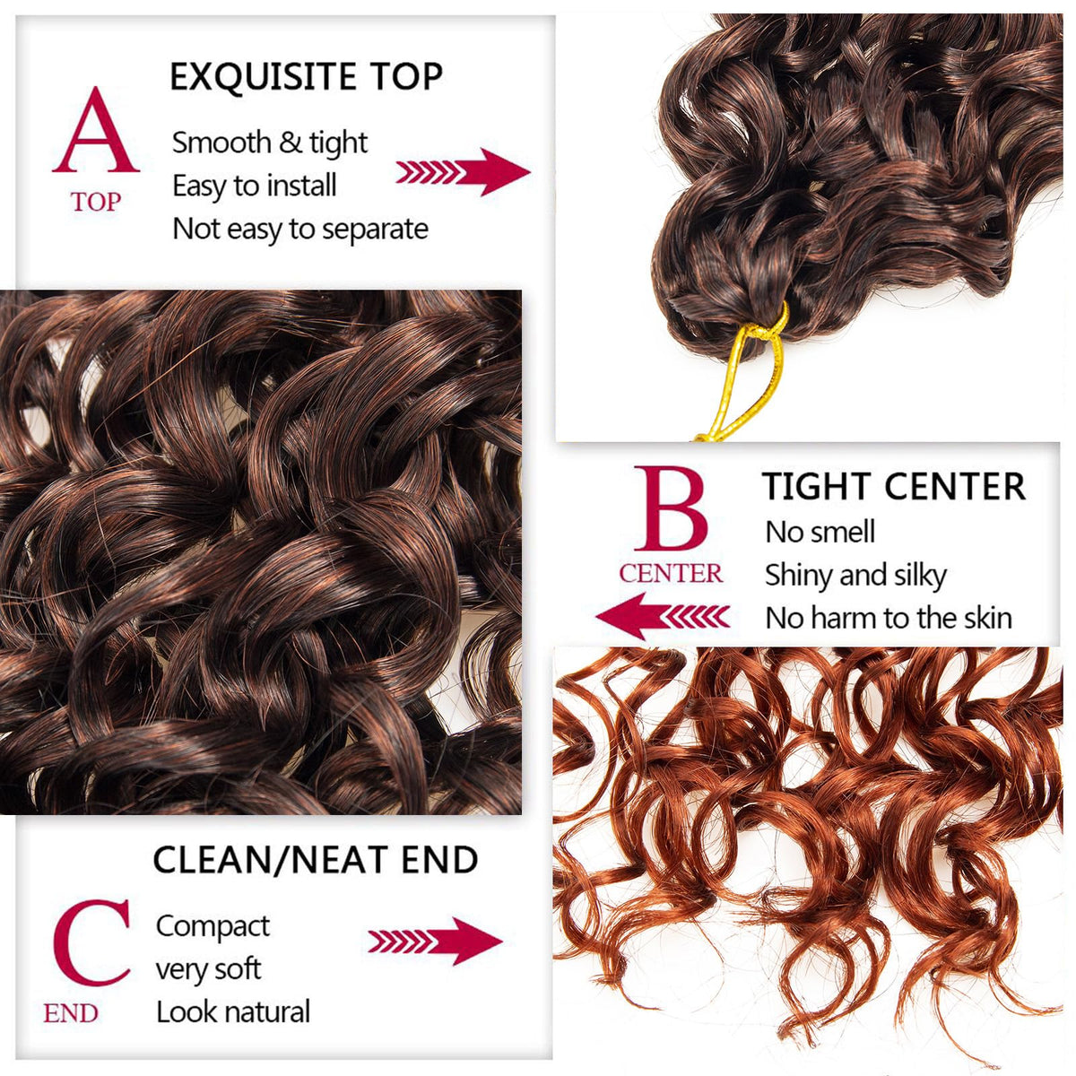 YXCHERISHAIR Curly Crochet Hair 8 Packs 1B/350 curls styled