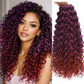 YXCHERISHAIR Curly Crochet Hair 8 Packs GoGo Curl 18 Inch front view
