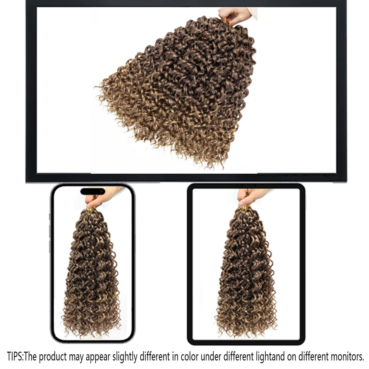 YXCHERISHAIR Curly Crochet Hair 8 Packs GoGo Curl 18inch lifestyle scene