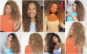 YXCHERISHAIR Curly Crochet Hair 8 Packs GoGo Curl 18inch texture detail