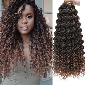 YXCHERISHAIR Curly Crochet Hair 8 Packs GoGo Curl 1B/30 front view