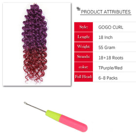 YXCHERISHAIR Curly Crochet Hair 8 Packs packaging