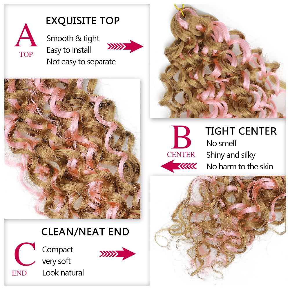 YXCHERISHAIR Curly Crochet Hair displayed with accessories
