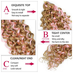 YXCHERISHAIR Curly Crochet Hair displayed with accessories