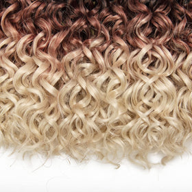 YXCHERISHAIR Curly Crochet Hair displayed with accessories