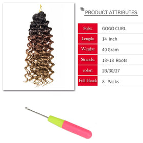 YXCHERISHAIR Curly Crochet Hair GoGo Curl 14 Inch in various colors